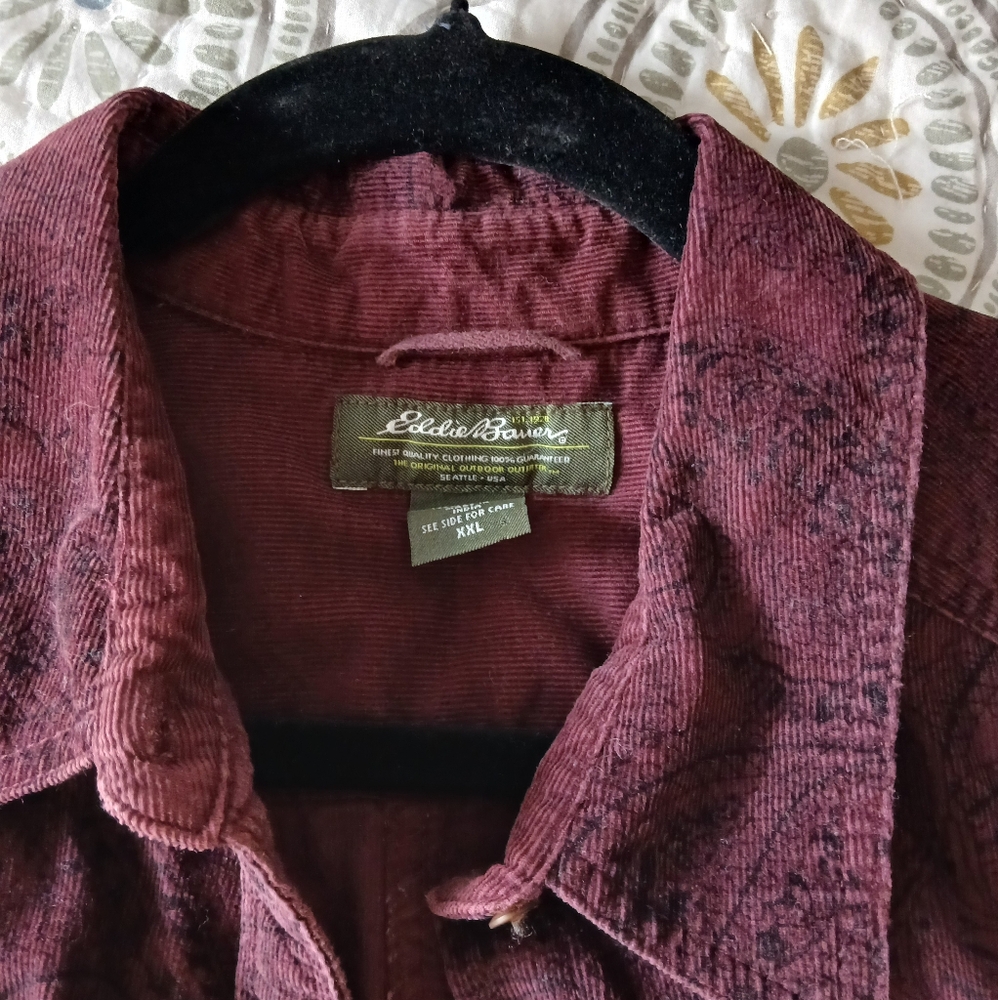 Burgundy Corduroy Buttondown shirt XXL